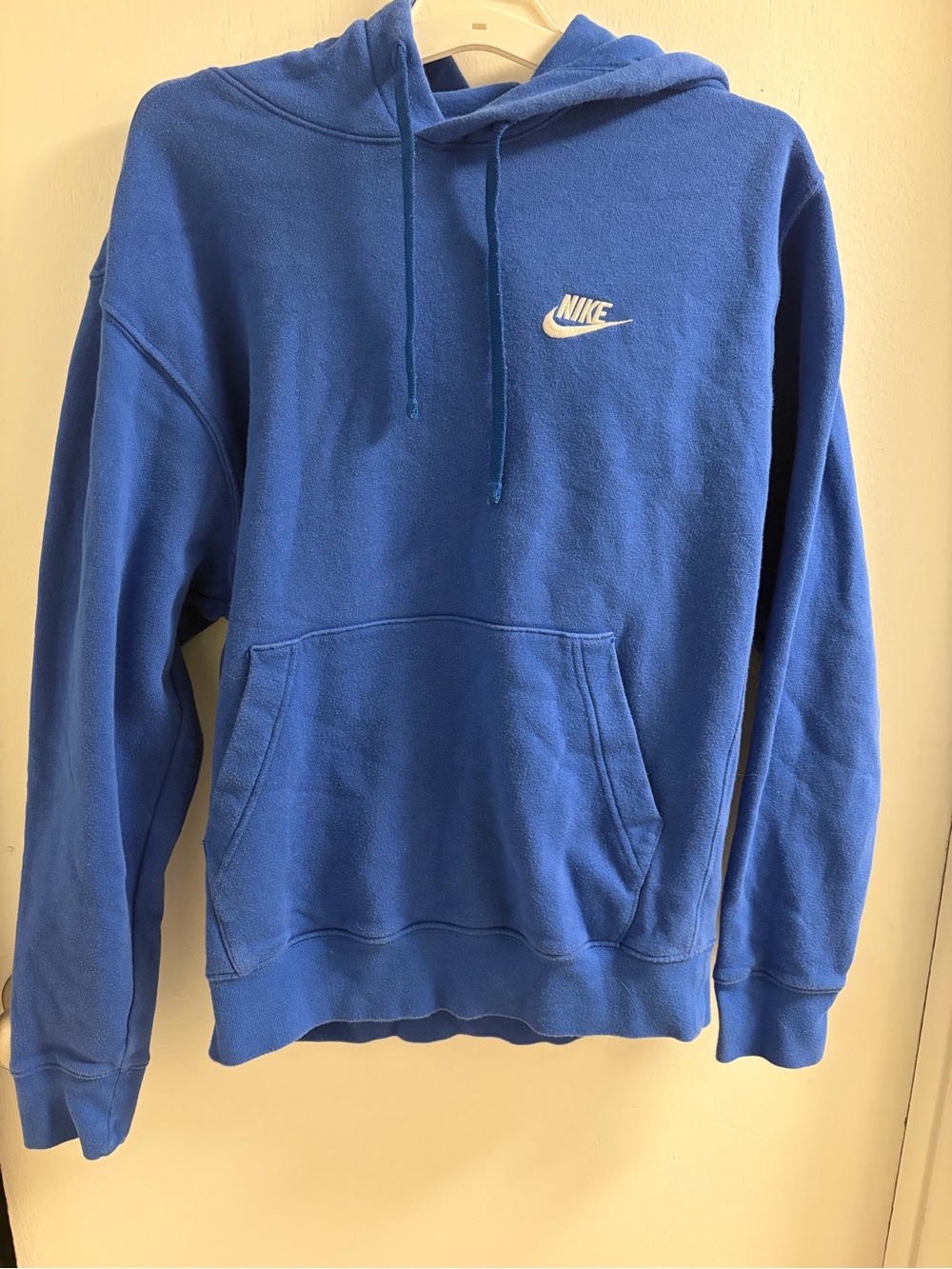 Nike Blue Pullover Hoodie with White Swoosh